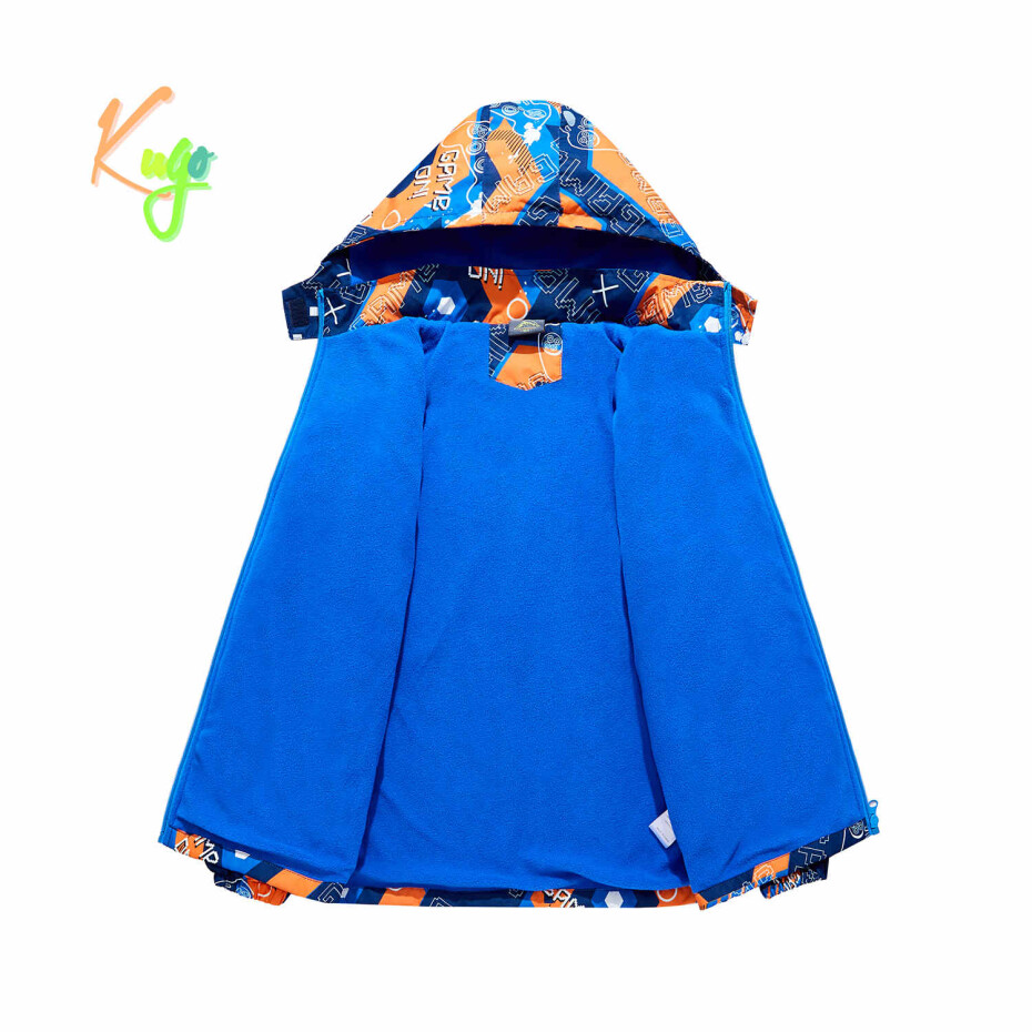 Chlapecká podzimní bunda, zateplená - KUGO B2859, modrá / oranžová Barva: Modrá, Velikost: 152 - main (3)