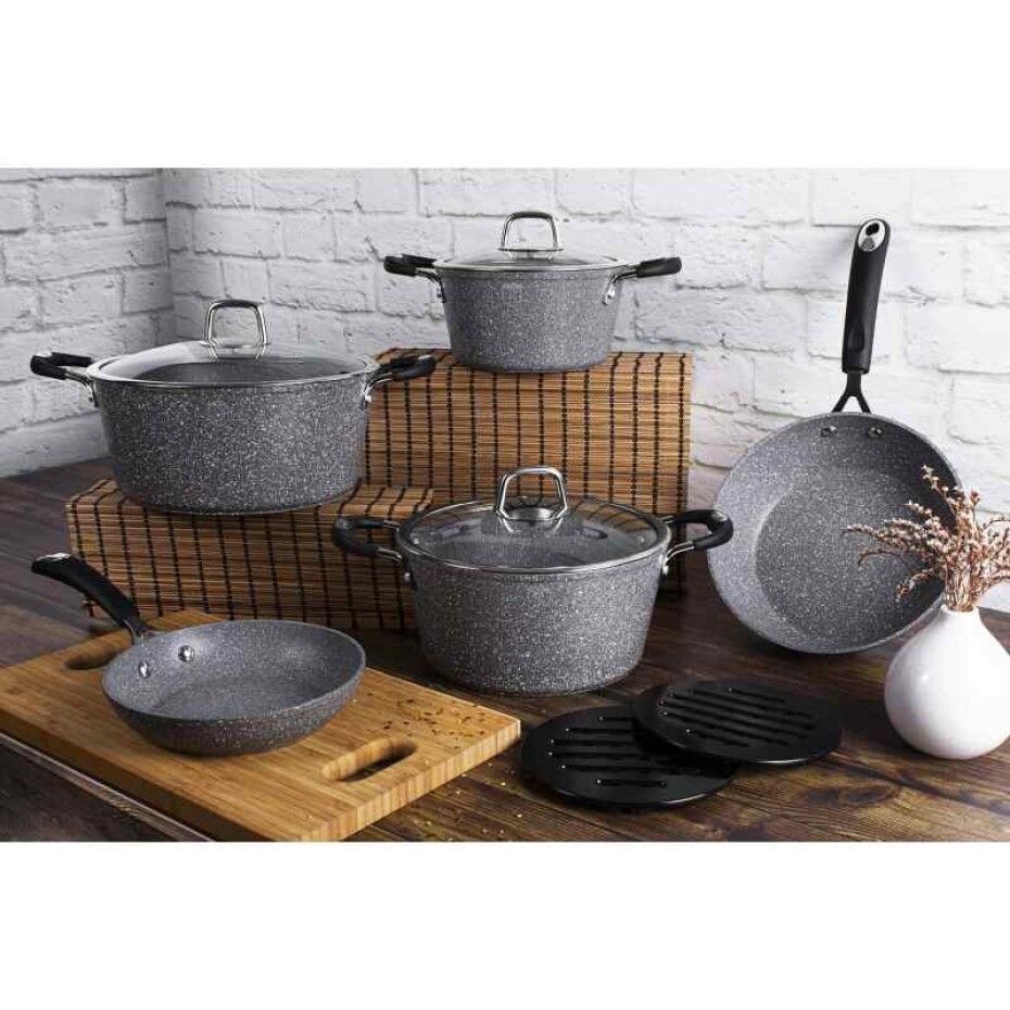 BERLINGERHAUS Sada nádobí s mramorovým povrchem 13 ks Gray Stone Touch Line BH-6176 - main (10)