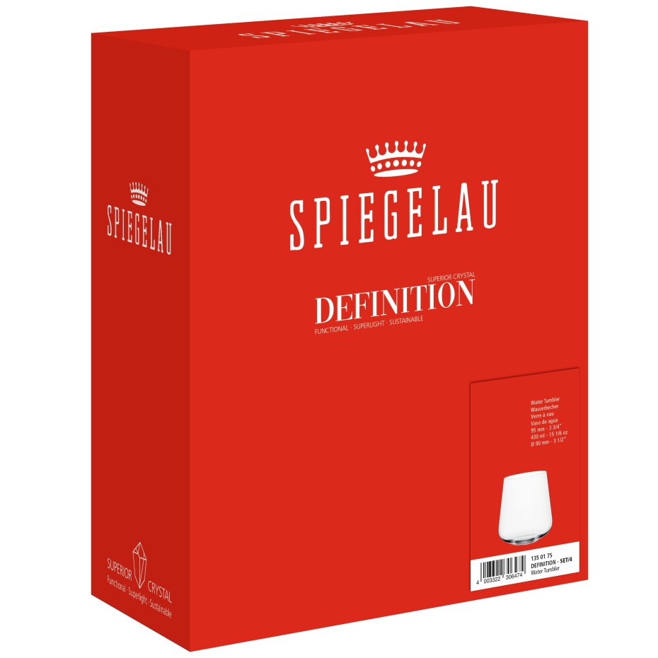 Sklenice na vodu DEFINITION 430 ml, sada 4 ks, čirá, Spiegelau - main (5)