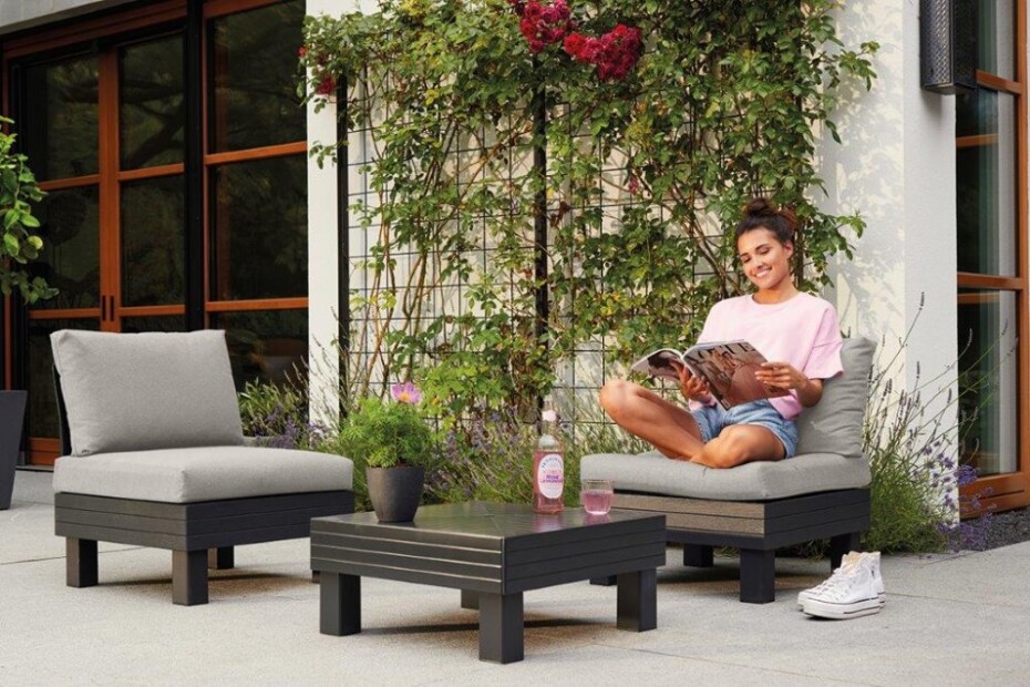 Keter Zahradní nábytek Keter Elements balkónový modulární set grafitový  KT-610652 - main (5)