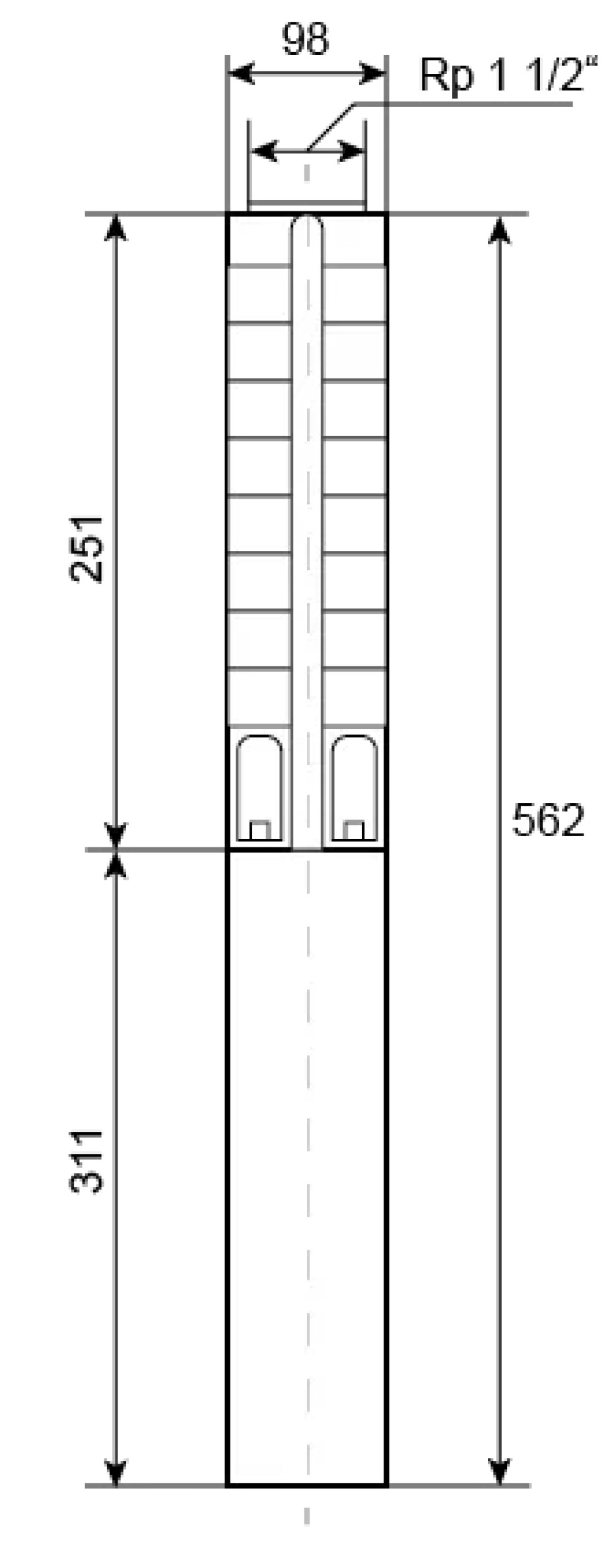 Ponorné čerpadlo EVAK V4S-5M04, 400V, 0,37kW, 2m kabelu - main (2)