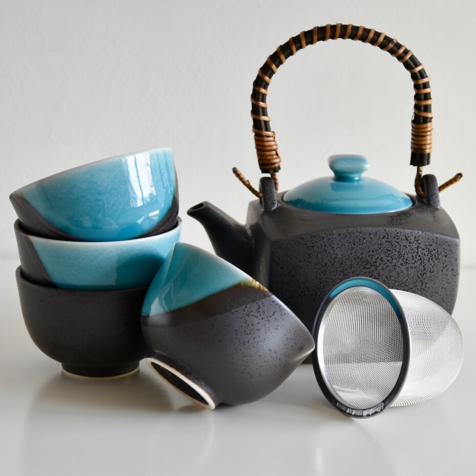 Čajová souprava METALLIC BLUE, sada 5 ks, MIJ - main (8)
