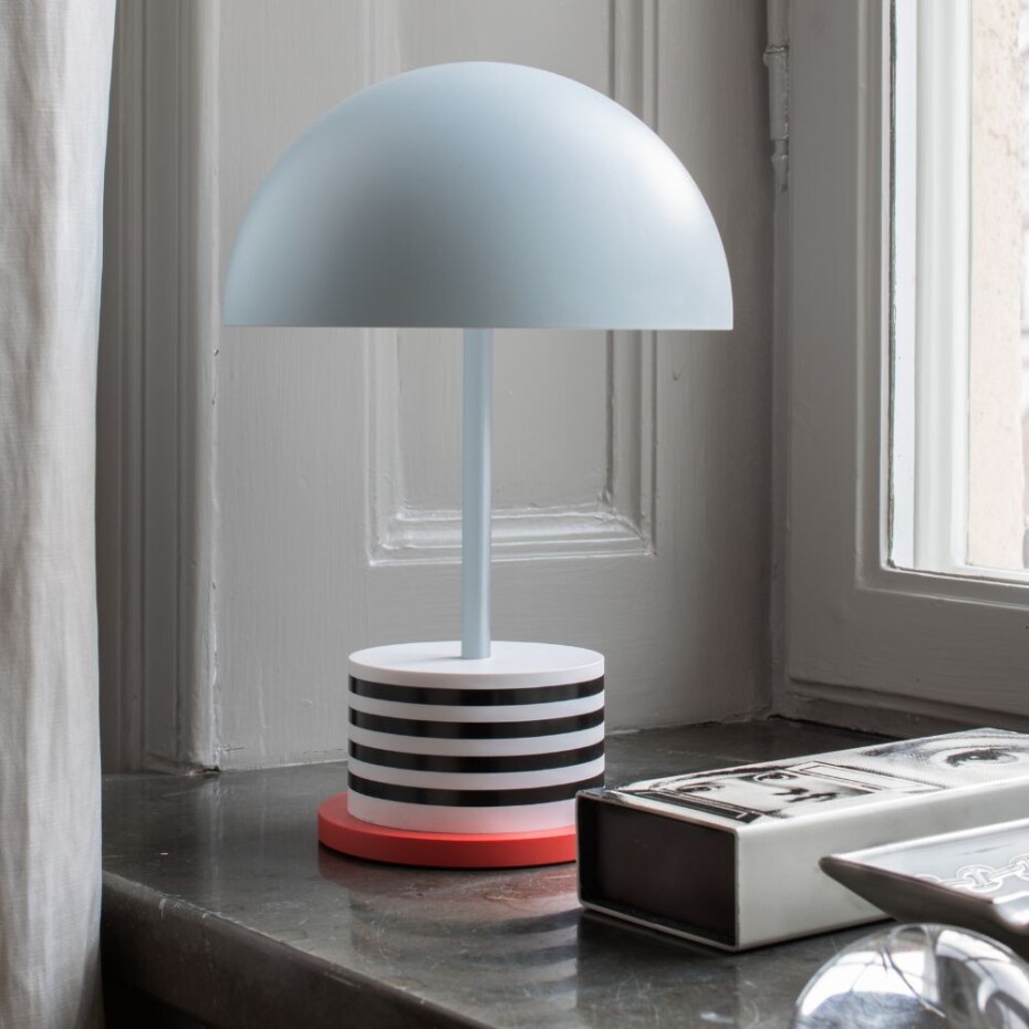 Přenosná stolní lampa RIVIERA 28 cm, modrá, Printworks - main (1)