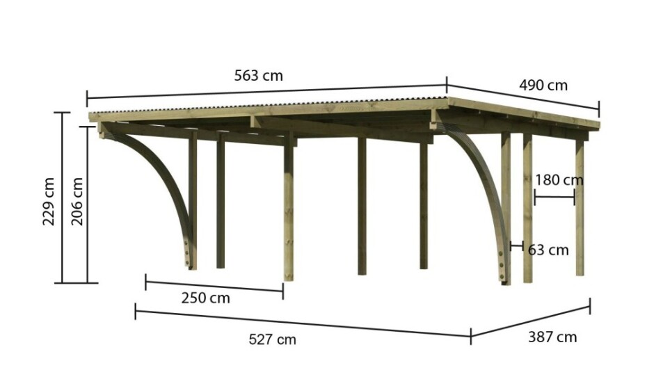 Dvojitý carport KARIBU ECO 1A 62039 LG3142 - main (2)
