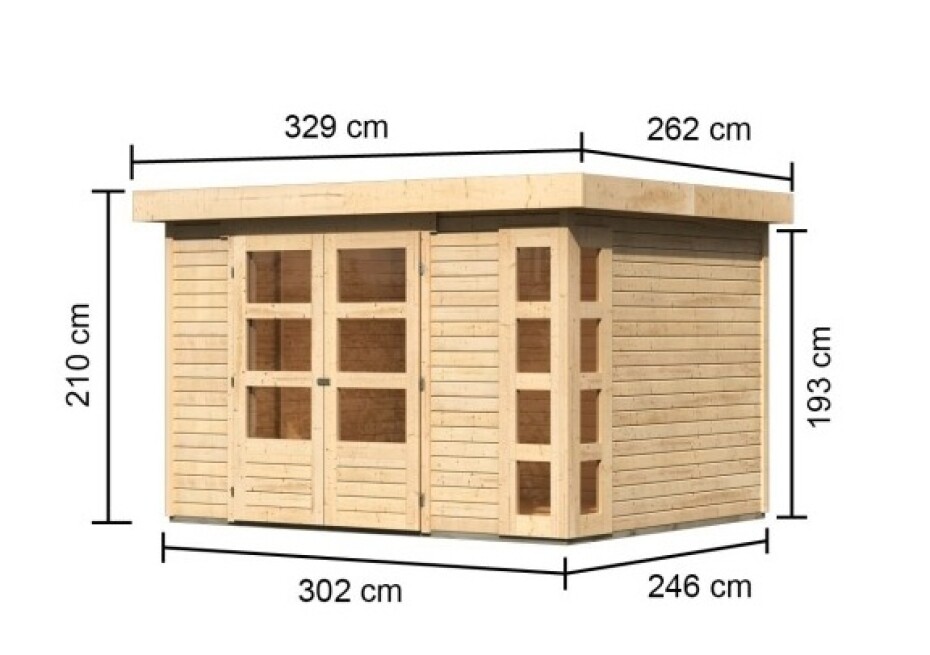 Dřevěný domek KARIBU KERKO 5 (9183) natur LG2981 - main (1)