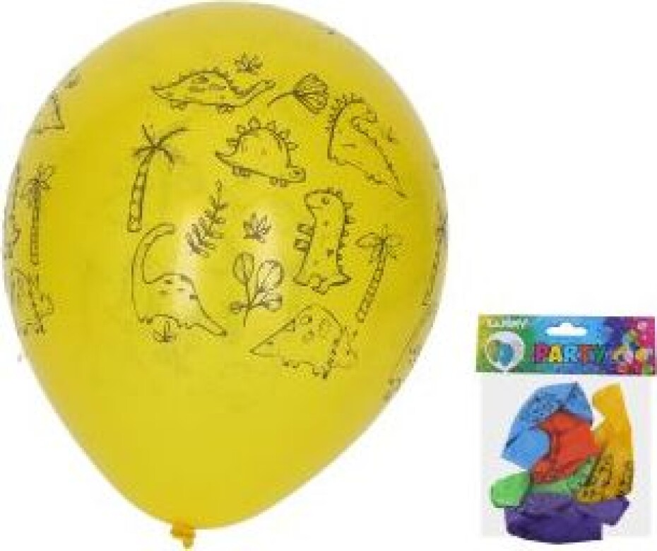 Wiky Balónek nafukovací 30 cm - sada 5ks, Dinosauři - main (0)