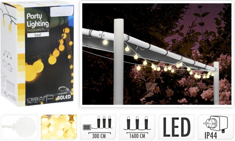 HOMESTYLING Světelný řetěz venkovní LED PARTY teplá bílá 80 LED KO-AX8779250 - main (0)