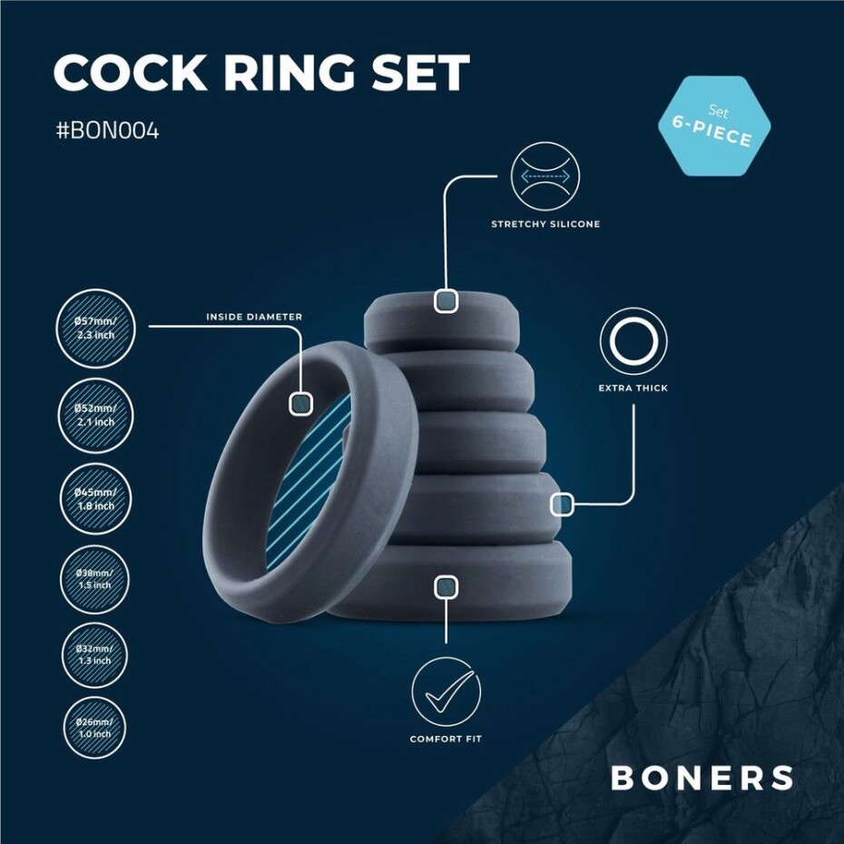 BONERS 6-Piece Cock Ring Set - main (5)
