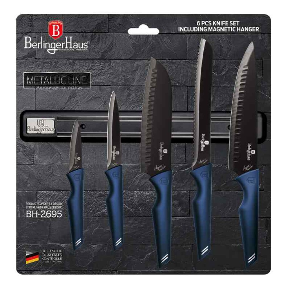 BERLINGERHAUS Sada nožů s magnetickým držákem 6 ks Aquamarine Metallic Line BH-2695 - main (3)