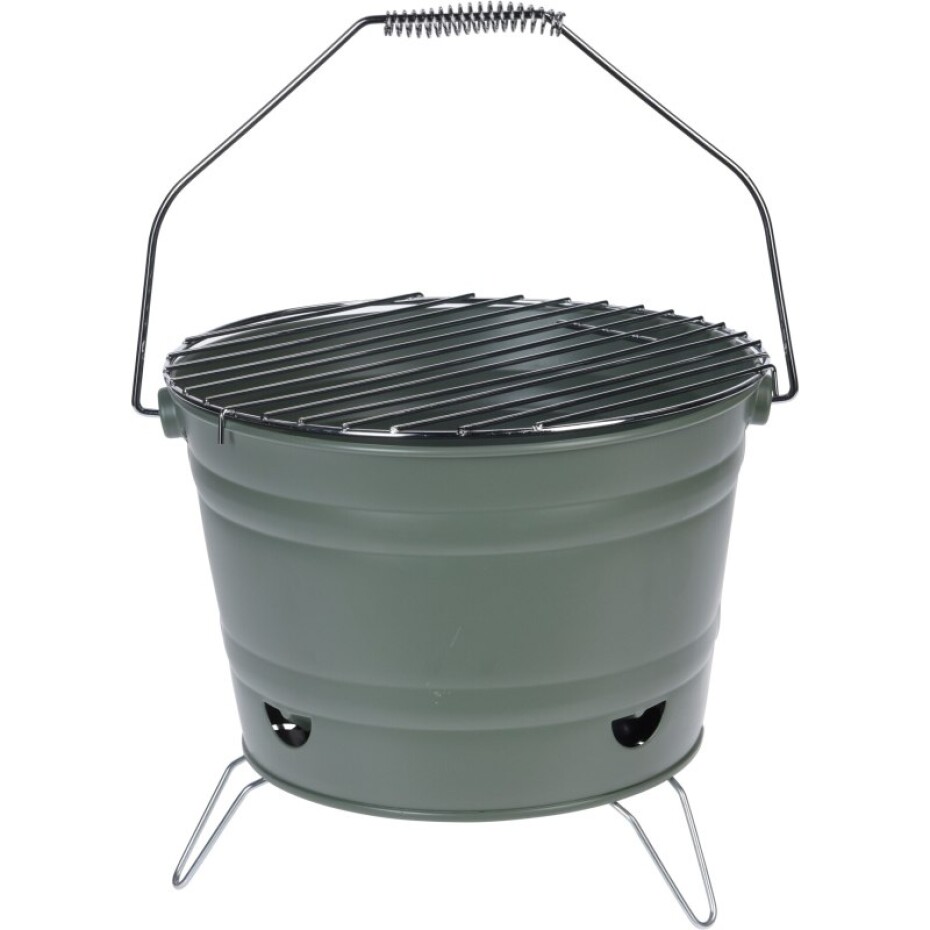 PROGARDEN Gril na dřevěné uhlí přenosný 27 cm zelený KO-Y64950460 - main (0)