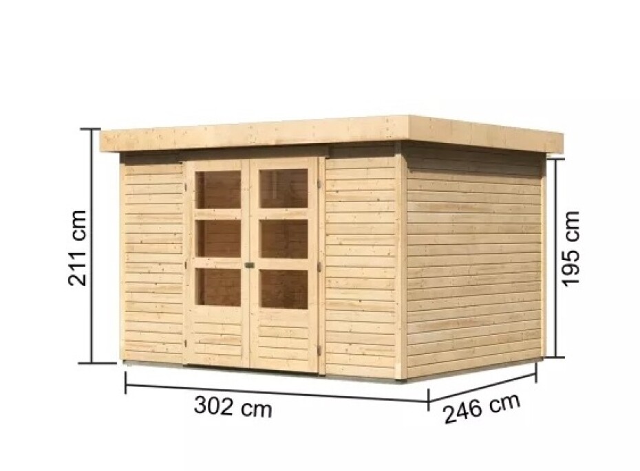 Dřevěný domek KARIBU ASKOLA 5 (73062) natur LG3192 - main (1)