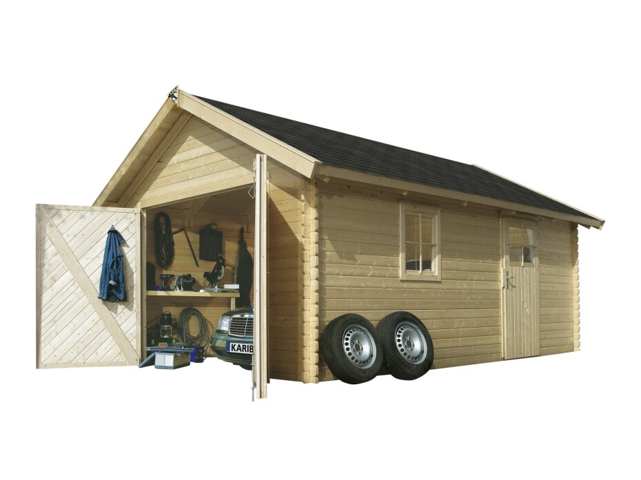 Dřevěná garáž KARIBU 43545 40 mm natur LG1887 - main (0)