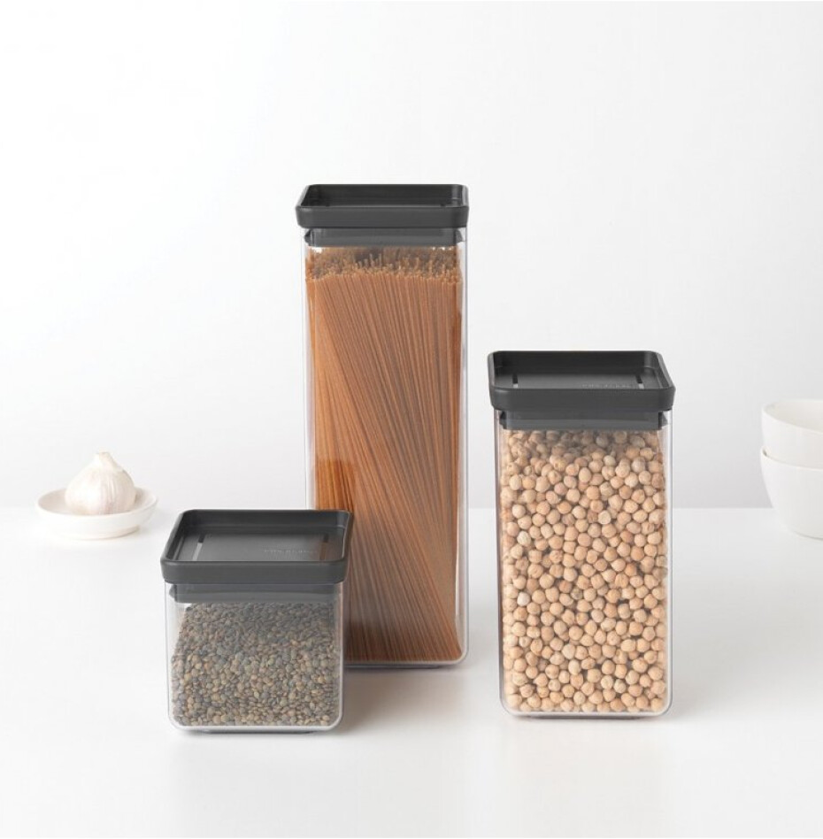 Box na potraviny TASTY PLUS 2,5 l, tmavě šedá, plast, Brabantia - main (3)