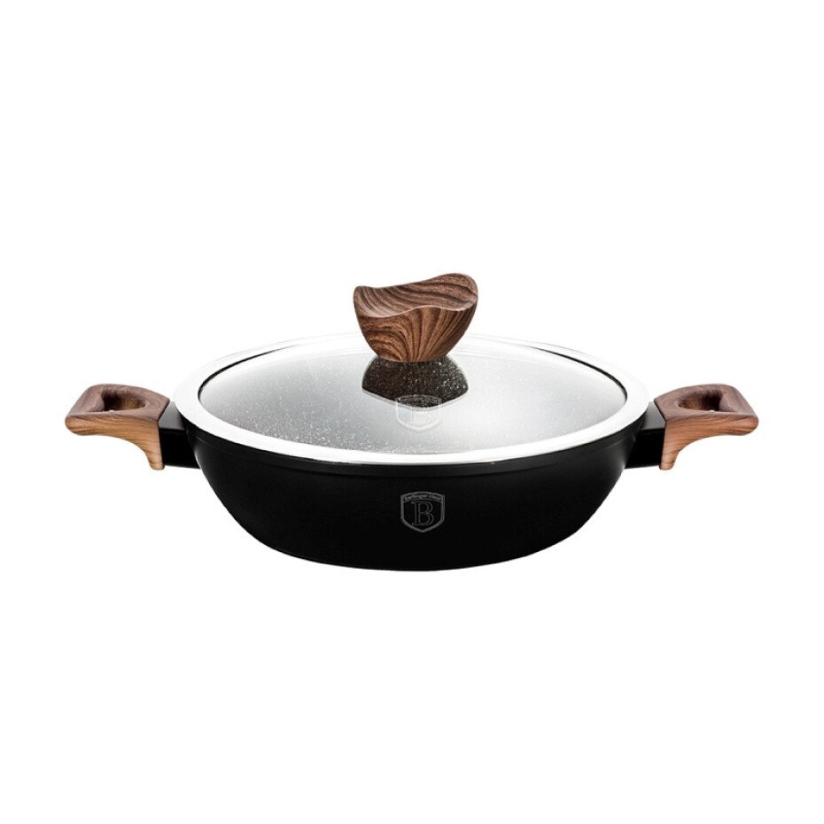 BERLINGERHAUS Pekáč kulatý s poklicí s mramorovým povrchem 28 cm EBONY Line Rosewood BH-1739 - main (0)