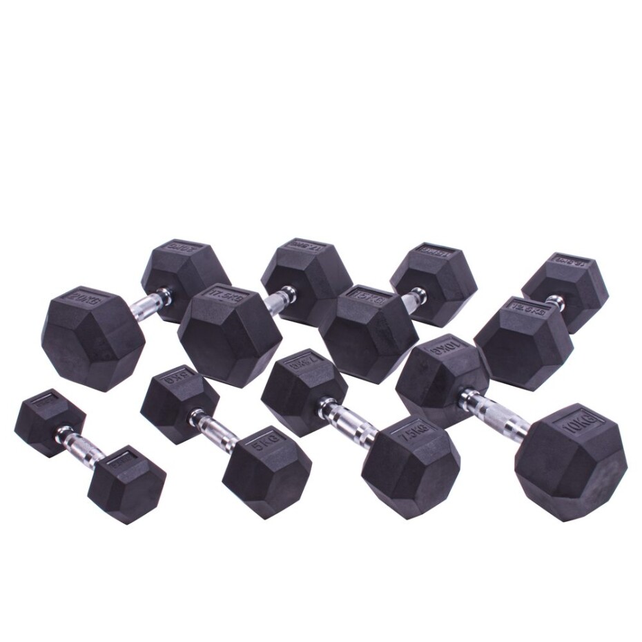 Sada jednoručních činek Sportago Hexagon - 2,5 + 5 + 7,5 + 10 + 12,5 + 15 + 17,5 + 20 kg - main (0)