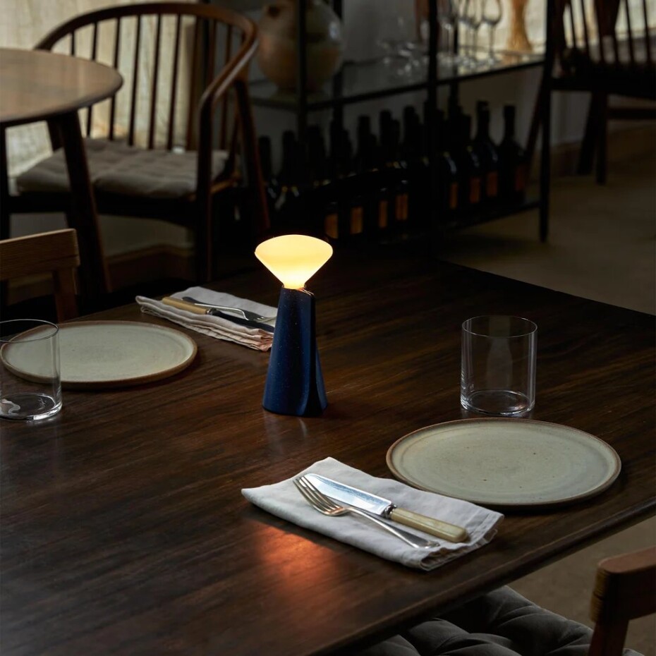 Přenosná stolní lampa MANTLE 19 cm, modrá, nerezová ocel, Tala - main (5)