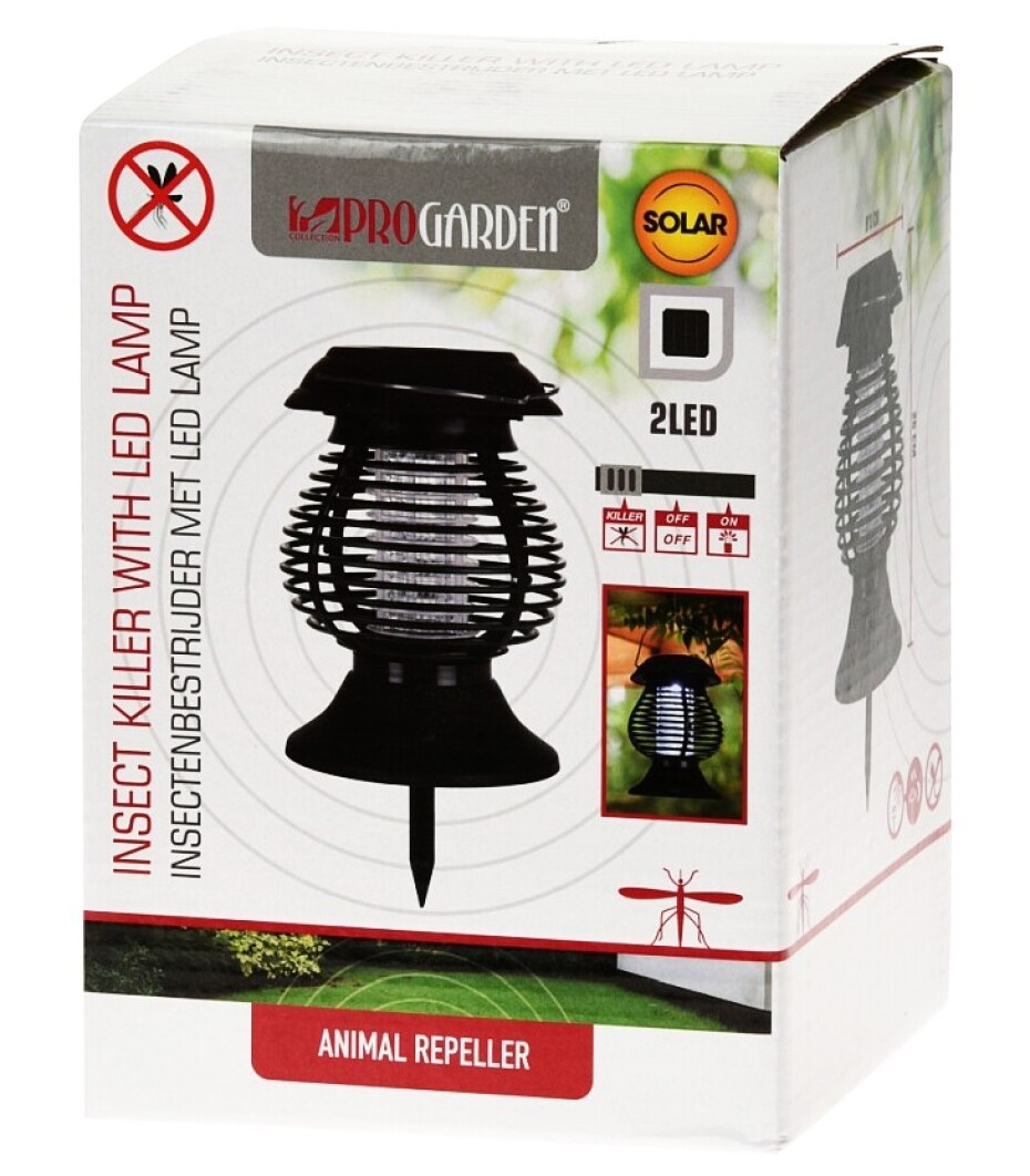 PROGARDEN Lapač hmyzu UV solární lampa 2v1 26 cm KO-DX9500800 - main (1)
