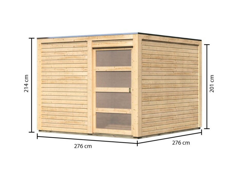 Dřevěný domek KARIBU QUBIC 2 (88527) natur LG2194 - main (1)