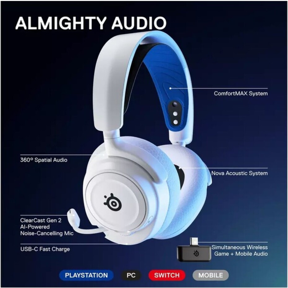 SteelSeries Arctis Nova 7P herní sluchátka bílá - main (4)