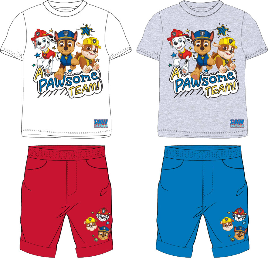 Paw Patrol - Tlapková patrola -Licence Chlapecký letní komplet - Paw Patrol 52121701, bílá/červená Barva: Bílá, Velikost: 128 - main (0)