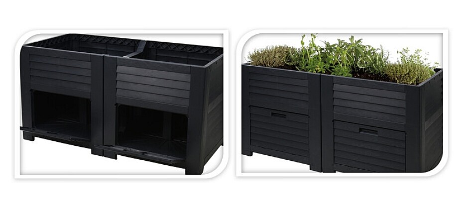PROGARDEN Vyvýšený záhon PROGARDEN antracit 150 x 76 x 78 cm KO-Y54401010 - main (1)