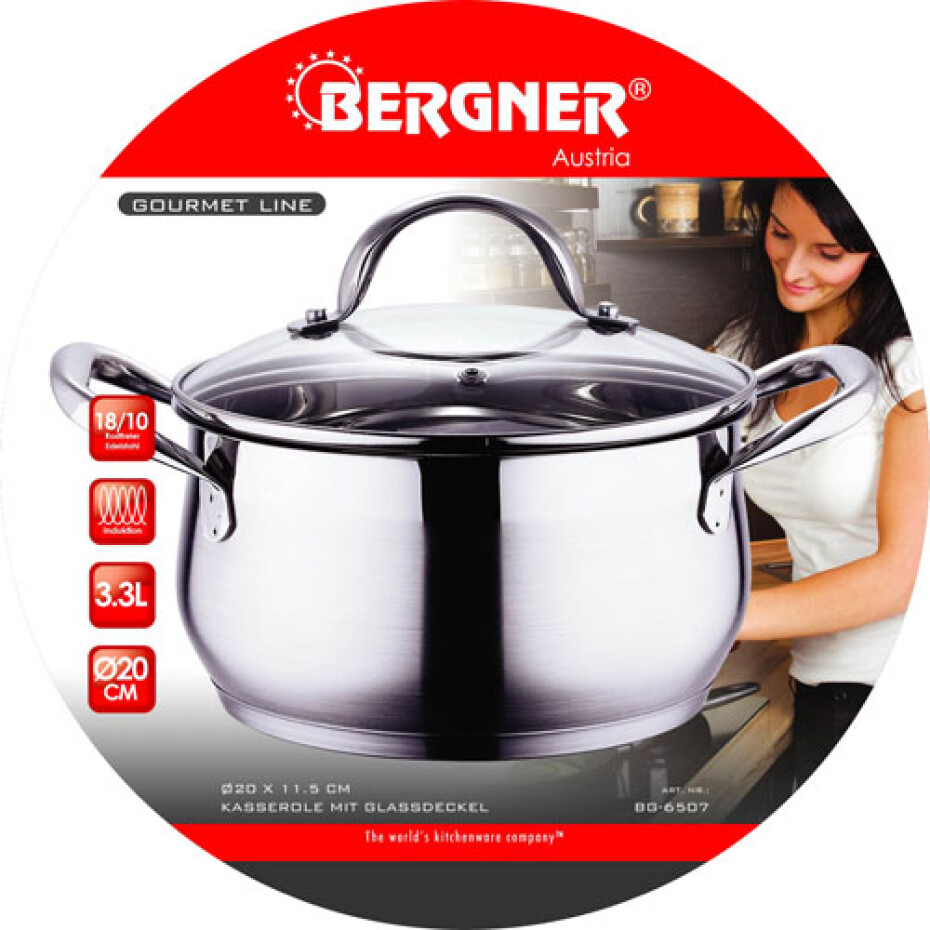 BERGNER Kastrol nerez s poklicí 20 cm Gourmet BG-6507 - main (0)