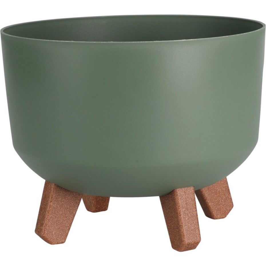 PROGARDEN Květináč na nožkách kulatý 24 cm zelená KO-Y89300580 - main (0)