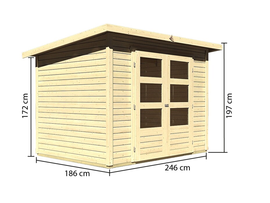 Dřevěný domek KARIBU STOCKACH 3 (82978) natur LG1706 - main (1)