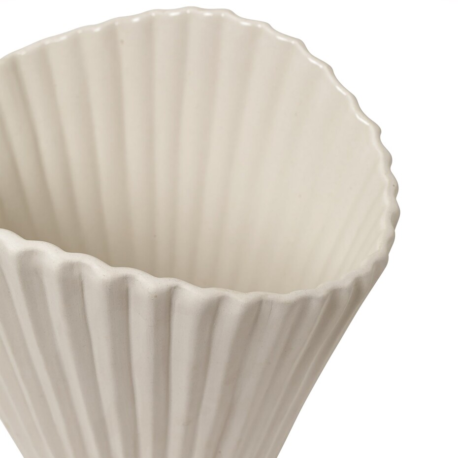 Váza FOUNTAIN 30,5 cm, bílá, kamenina, ferm LIVING - main (2)