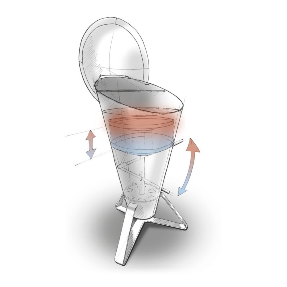 Gril na dřevěné uhlí CONE,  s vestavbovým kitem, Höfats - main (5)