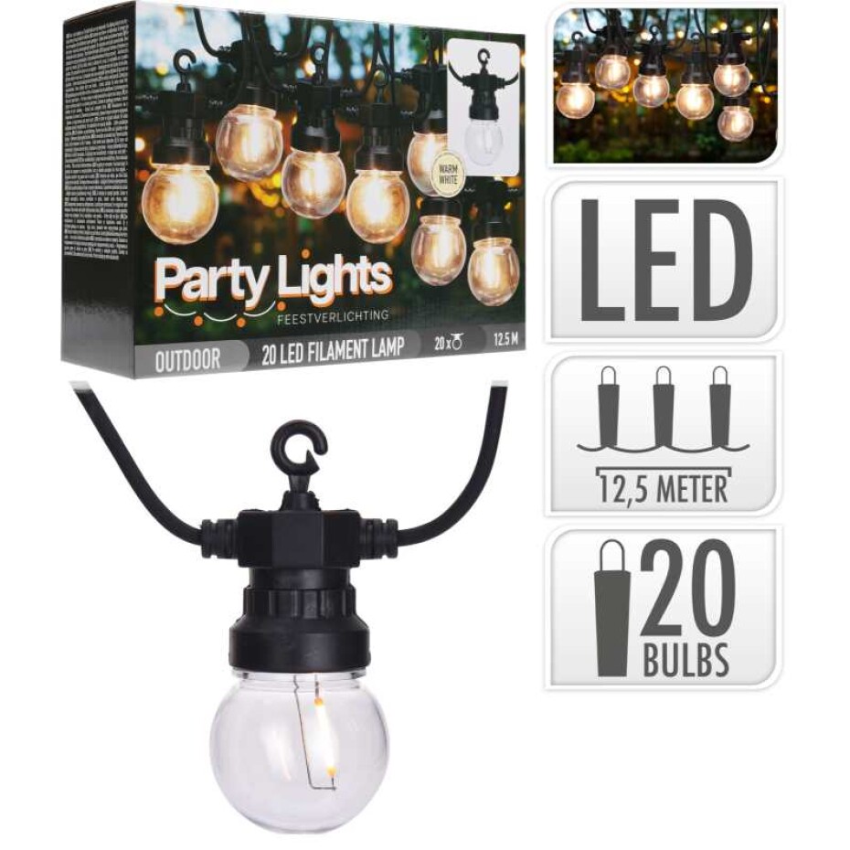 PROGARDEN Světelný řetěz LED PARTY venkovní 20 světel KO-LE2100160 - main (0)