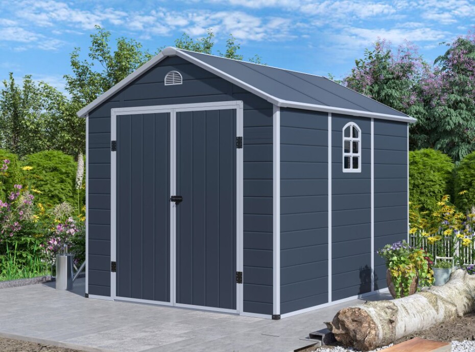 G21 Zahradní domek G21 Boston 670 - 241 x 278 cm, plastový, šedý G21-6390074 - main (1)