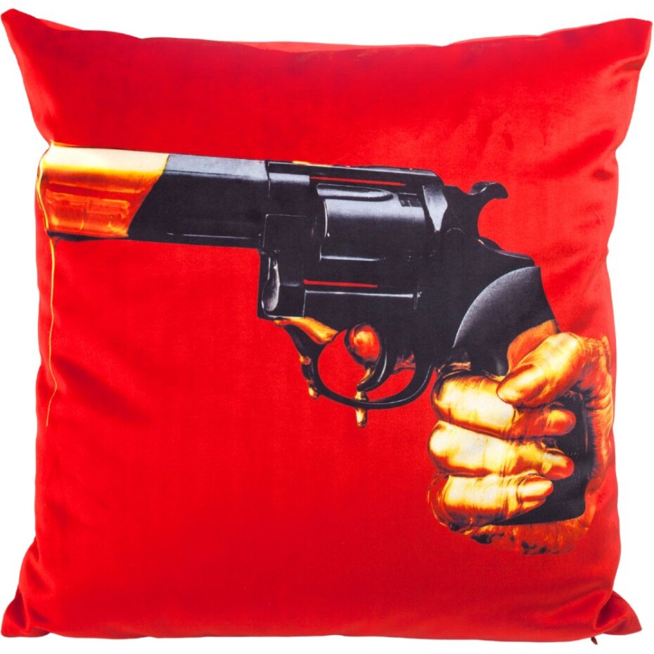 Dekorační polštář TOILETPAPER REVOLVER 50 x 50 cm, červená, Seletti - main (0)
