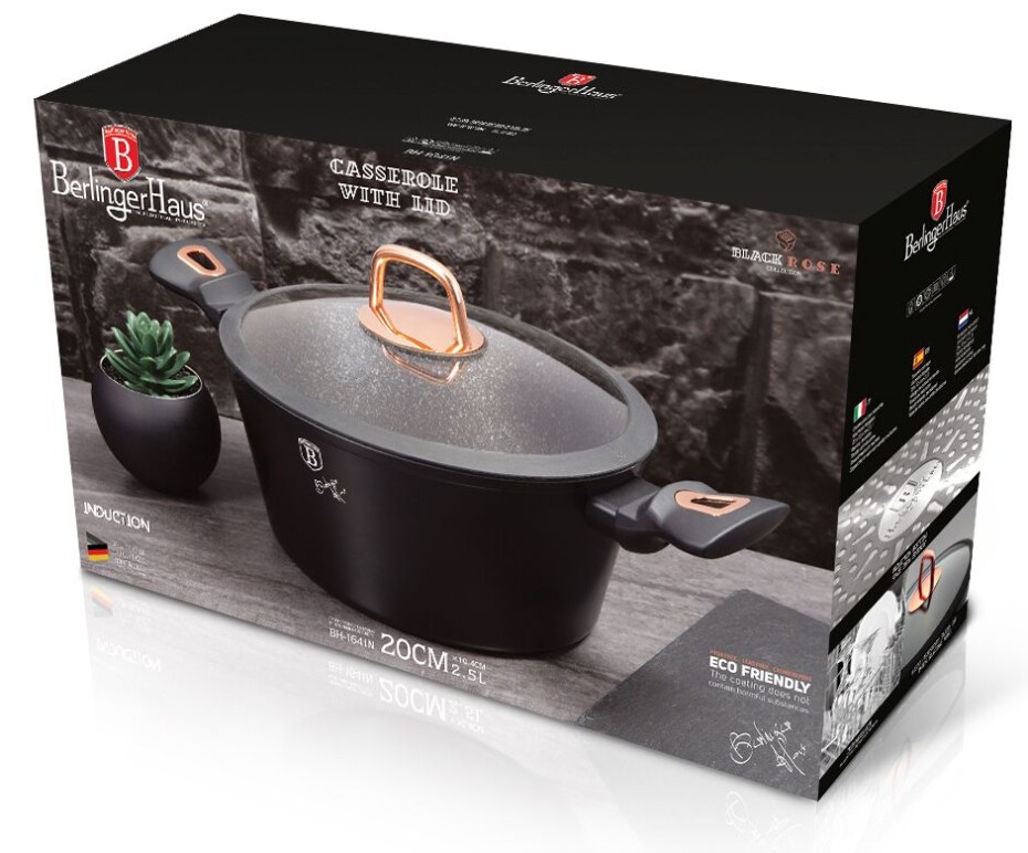 BERLINGERHAUS Kastrol s poklicí s mramorovým povrchem 20 cm Black Rose Collection BH-1641 - main (15)