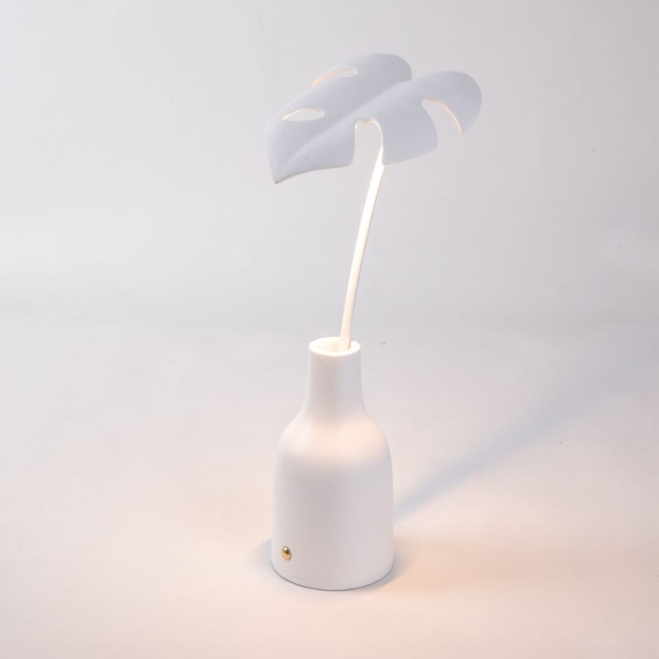 Přenosná stolní lampa LEAF #1 33 cm, bílá, pryskyřice, Seletti - main (2)