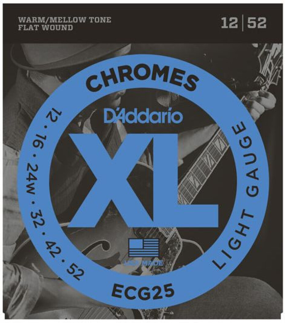 D'Addario ECG25 Chromes Flat Wound Light 12-52 - main (0)