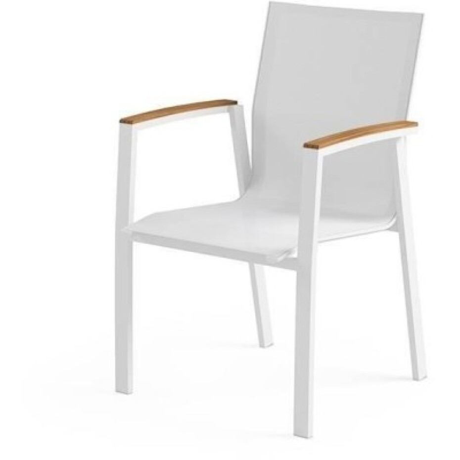 Zumm Garden Furniture® Zahradní hliníková židle leon teak bílá - main (0)