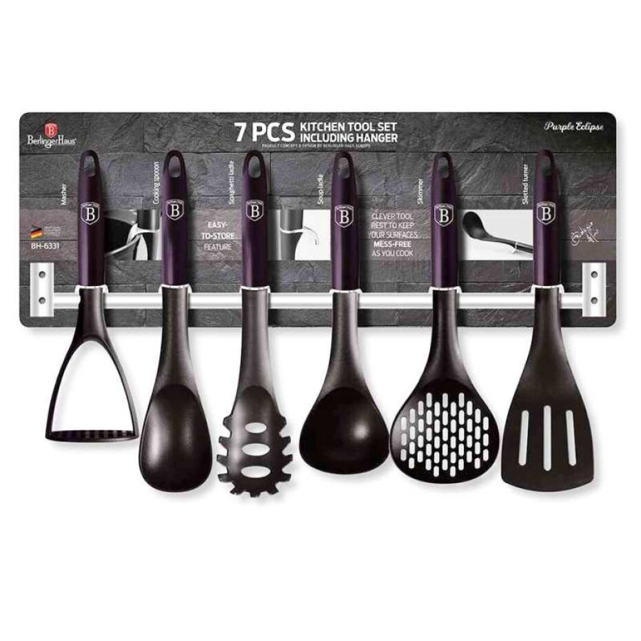 BERLINGERHAUS Kuchyňské náčiní s nástěnným držákem 7 ks Purple Eclipse Collection BH-6331 - main (2)