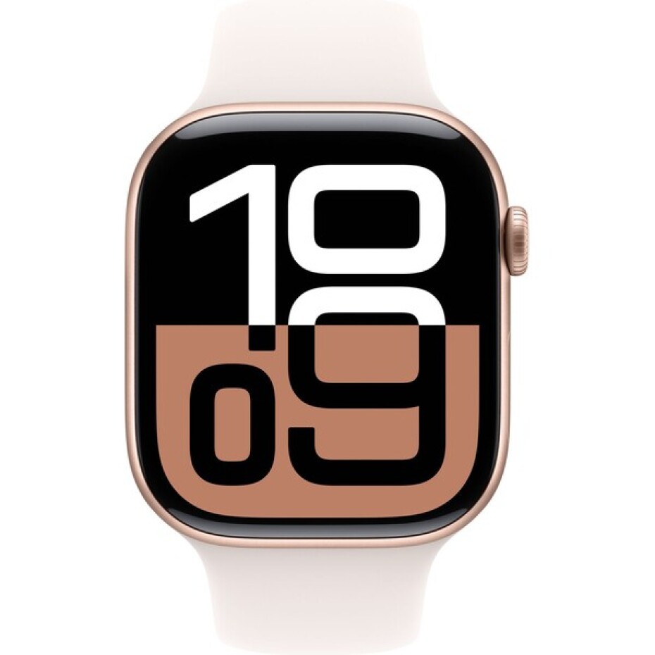 Apple Watch Series 10 46mm Růžově zlatý hliník se světle ruměnným sportovním řemínkem M/L - main (1)