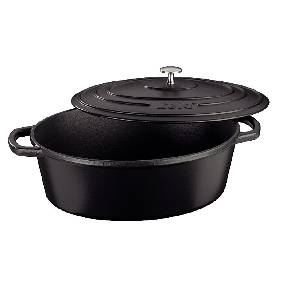KELA Pekáč litinový s poklicí CALIDO 33x26 cm černá KL-12473 - main (3)