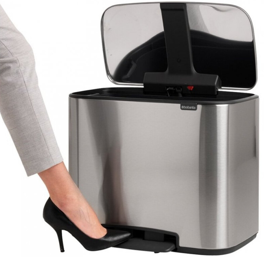 Pedálový odpadkový koš BO 3 x 11 l, matná ocelová, Brabantia - main (5)