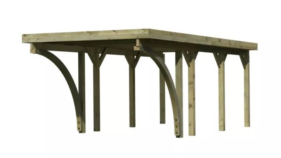 Carport KARIBU CLASSIC 2C 61969 ocelové střešní plechy LG3356 - main (1)