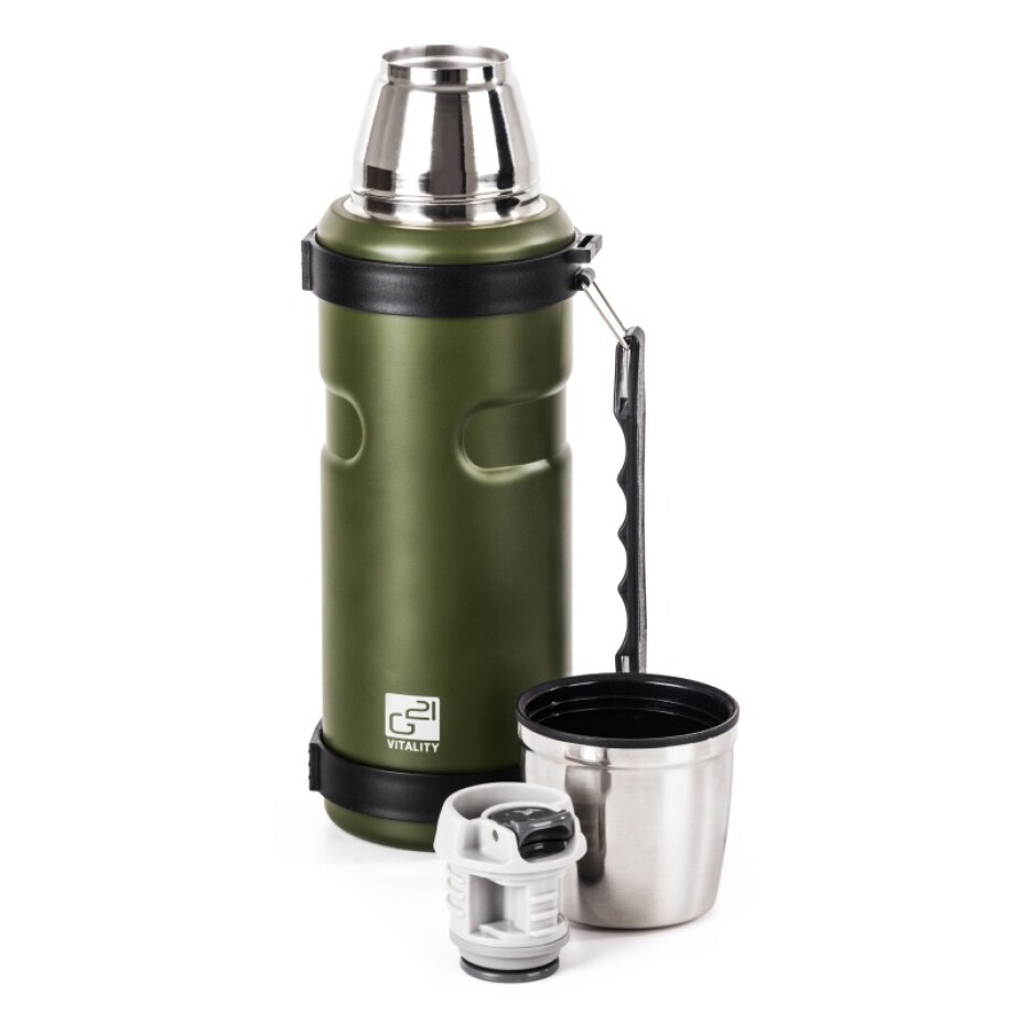G21 Termoláhev G21 na pití, 1000 ml, khaki zelená s rukojetí G21-60022404 - main (1)