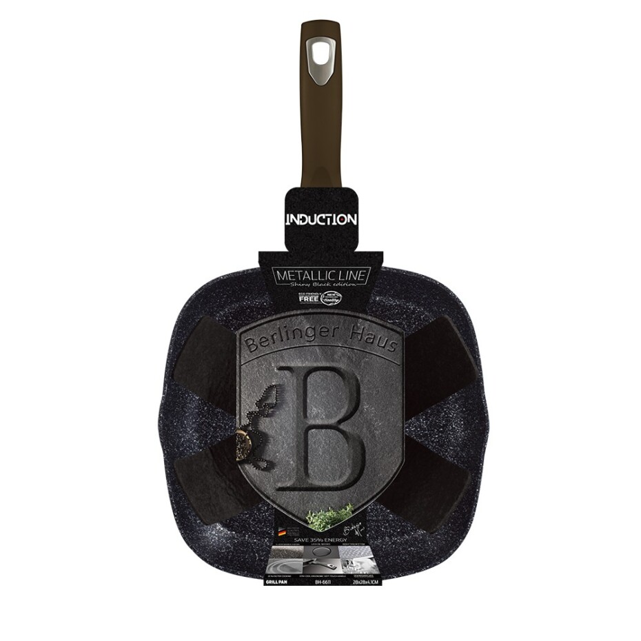 BERLINGERHAUS Pánev grilovací s mramorovým povrchem 28 cm Shiny Black Collection BH-6611 - main (7)