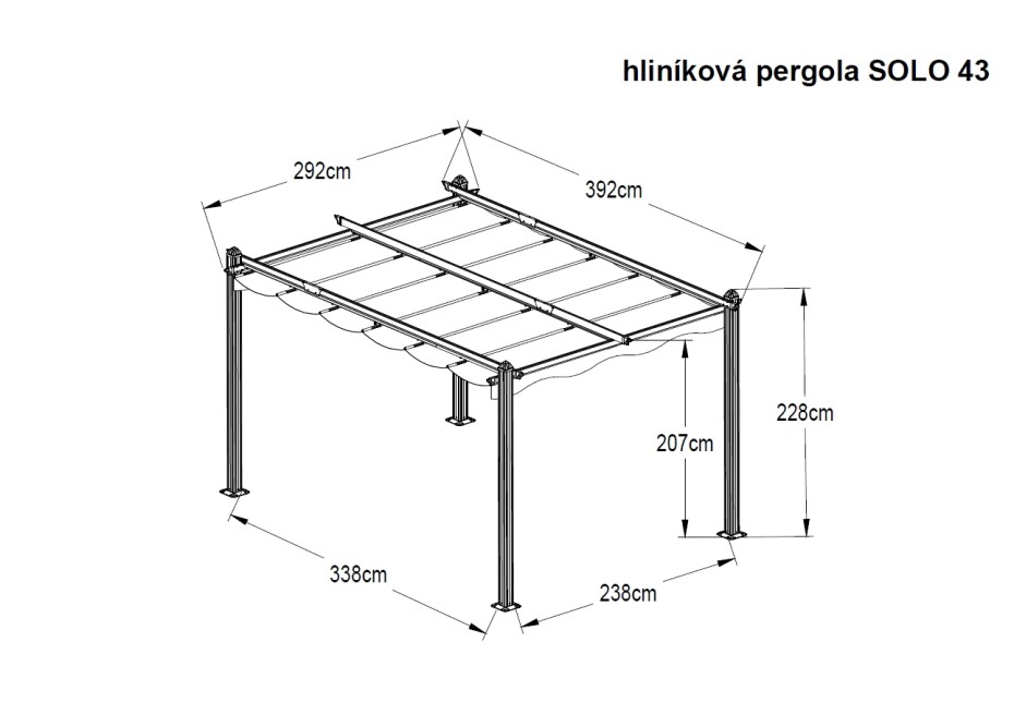 Hliníková pergola LANITPLAST SOLO 43 LG2080 - main (3)