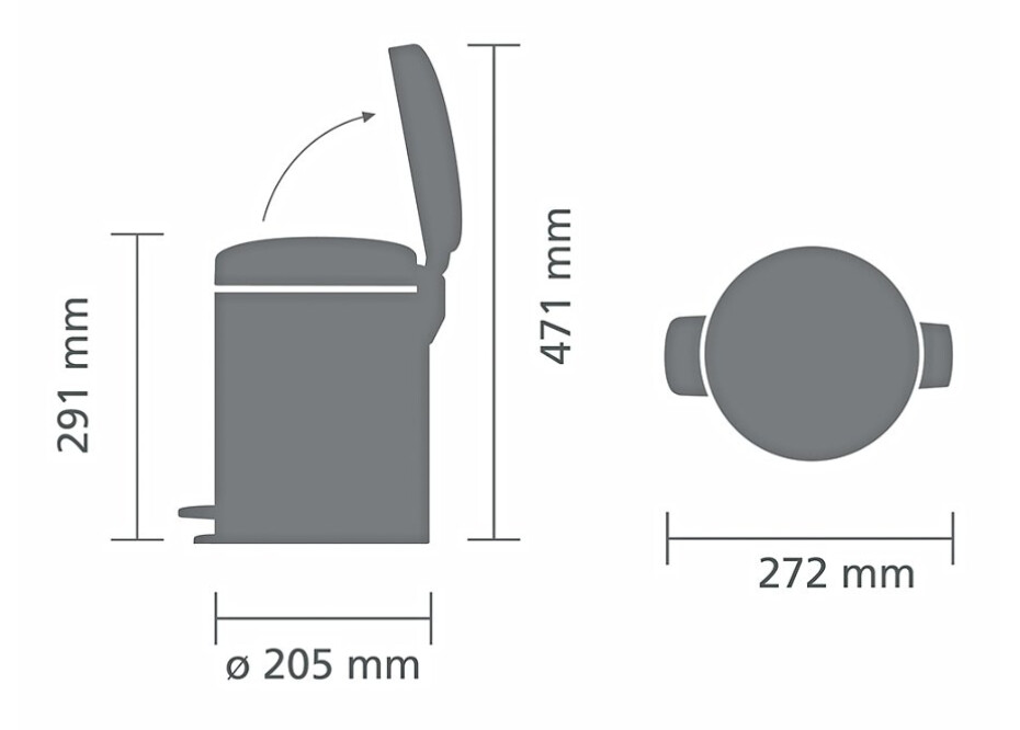 Pedálový odpadkový koš NEWICON 5 l, zelená, Brabantia - main (4)