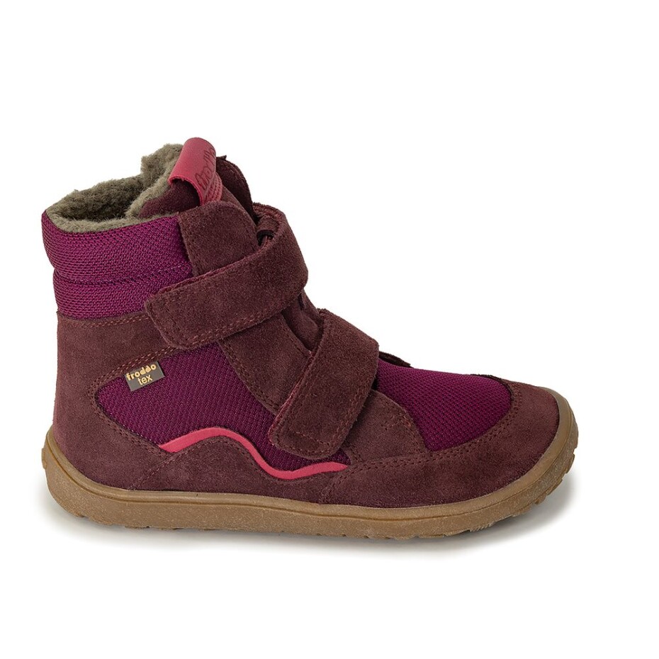 Dívčí zimní barefoot boty TEX WINTER Bordeaux, Froddo, G3160233-7, červená - 28 - main (2)