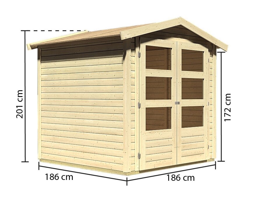 Dřevěný domek KARIBU AMBERG 2 (82971) natur LG1754 - main (1)