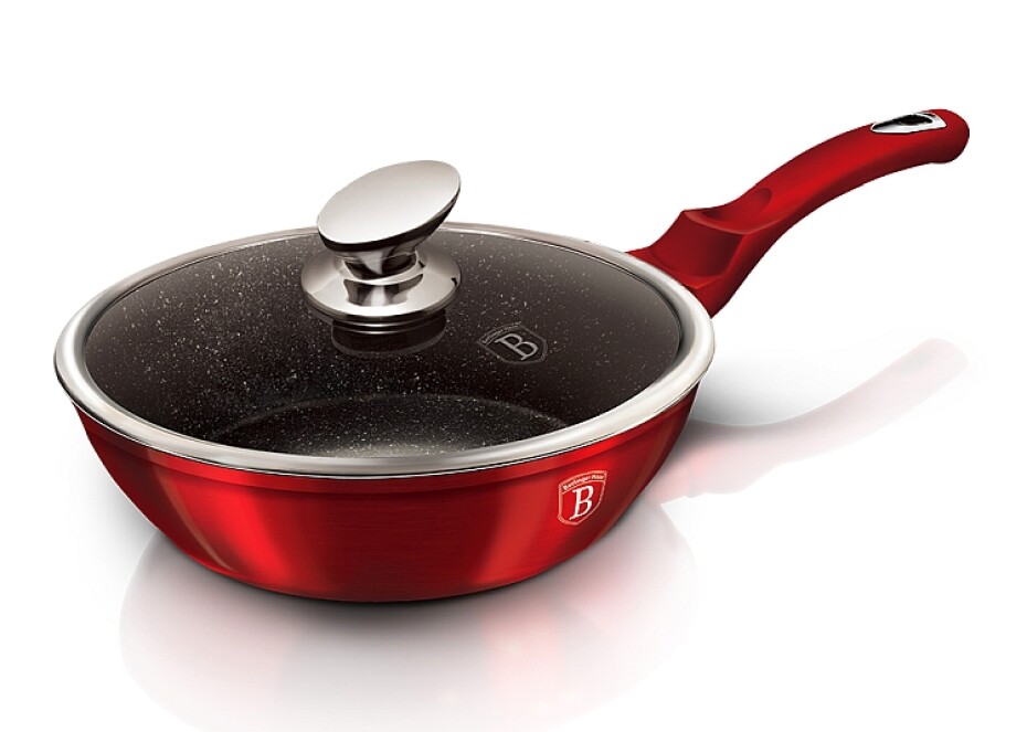 BERLINGERHAUS Pánev hluboká s mramorovým povrchem a poklicí 24 cm Burgundy Metallic Line BH-1259 - main (4)
