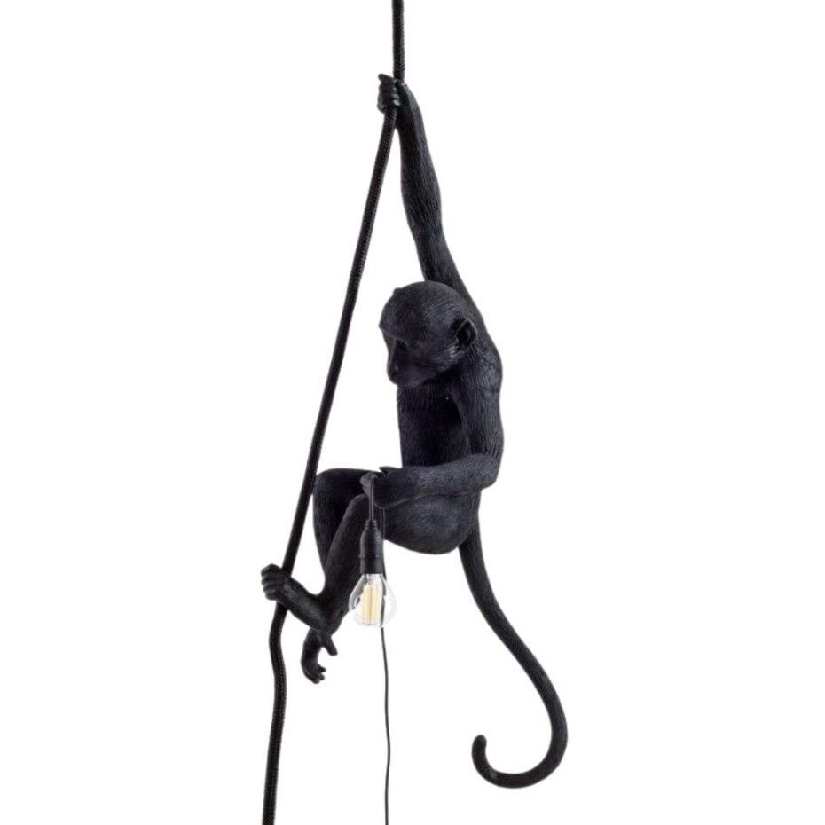 Stropní svítidlo MONKEY WITH ROPE 76,5 cm, černá, Seletti - main (0)